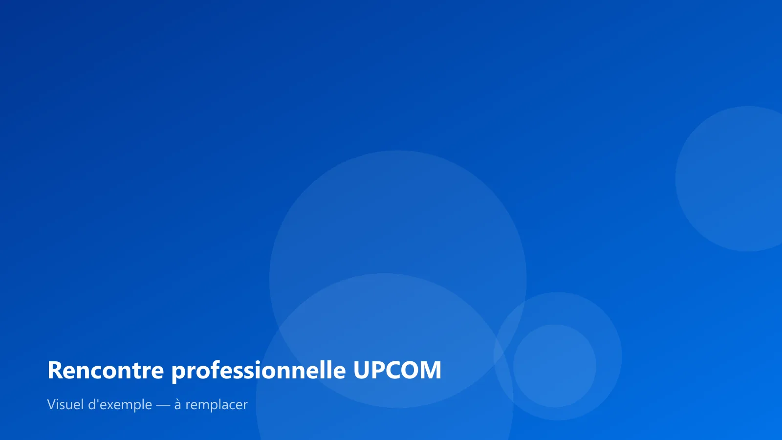 Rencontre professionnelle UPCOM