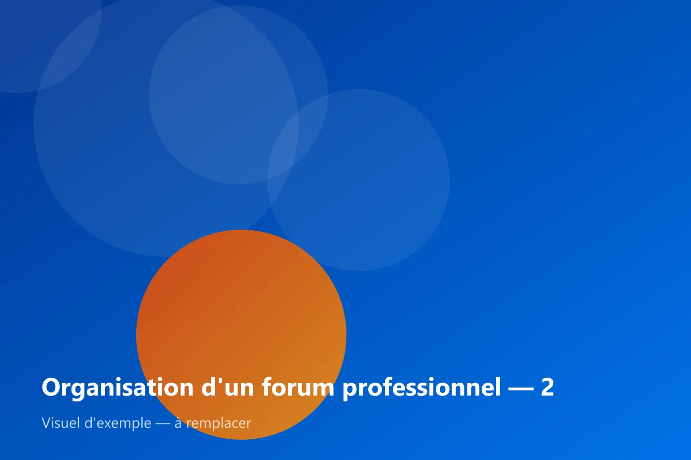 Organisation d'un forum professionnel — visuel d'exemple 2