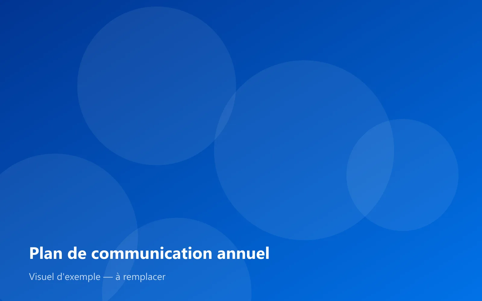 Plan de communication annuel